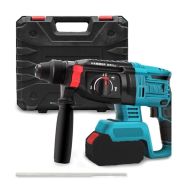 Cordless Drill Machine 26mm 21V with 2x Lithium Batteries & Fast Charger | Heavy-Duty Hammer Drill for Concrete, Metal, Wood | Keyless Chuck, 2-Speed Gearbox, LED Work Light, Torque Control - UAE Fast Delivery